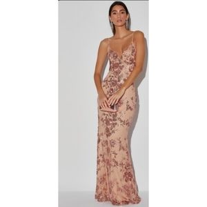 Shine language rose gold sequin mermaid maxi dress  Lulus